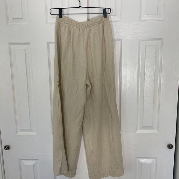 Max Studio Tan Cream Wide Leg Linen Pants Size S - Picture 3 of 6